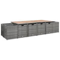 Set da Pranzo per Esterni 13pz con Cuscini Polyrattan Antracite cod mxl 34639