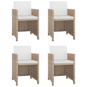Set da Pranzo da Giardino 5 pz con Cuscini in Polyrattan Beige 46385