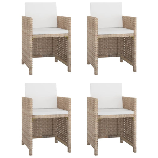 Set da Pranzo da Giardino 5 pz con Cuscini in Polyrattan Beige 46385