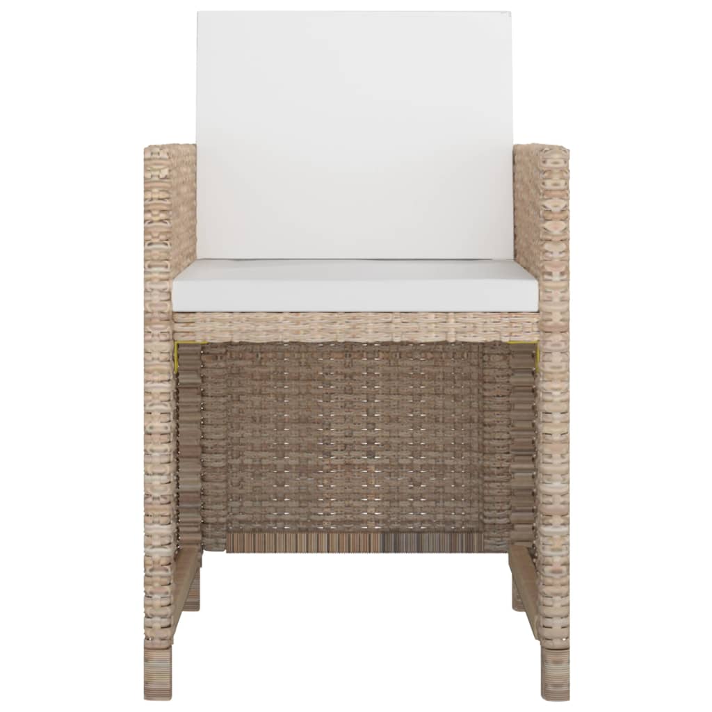 Set da Pranzo da Giardino 5 pz con Cuscini in Polyrattan Beige 46385