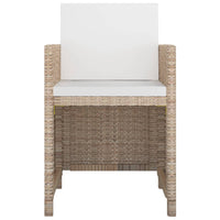 Set da Pranzo da Giardino 5 pz con Cuscini in Polyrattan Beige 46385