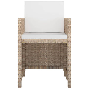Set da Pranzo da Giardino 5 pz con Cuscini in Polyrattan Beige 46385