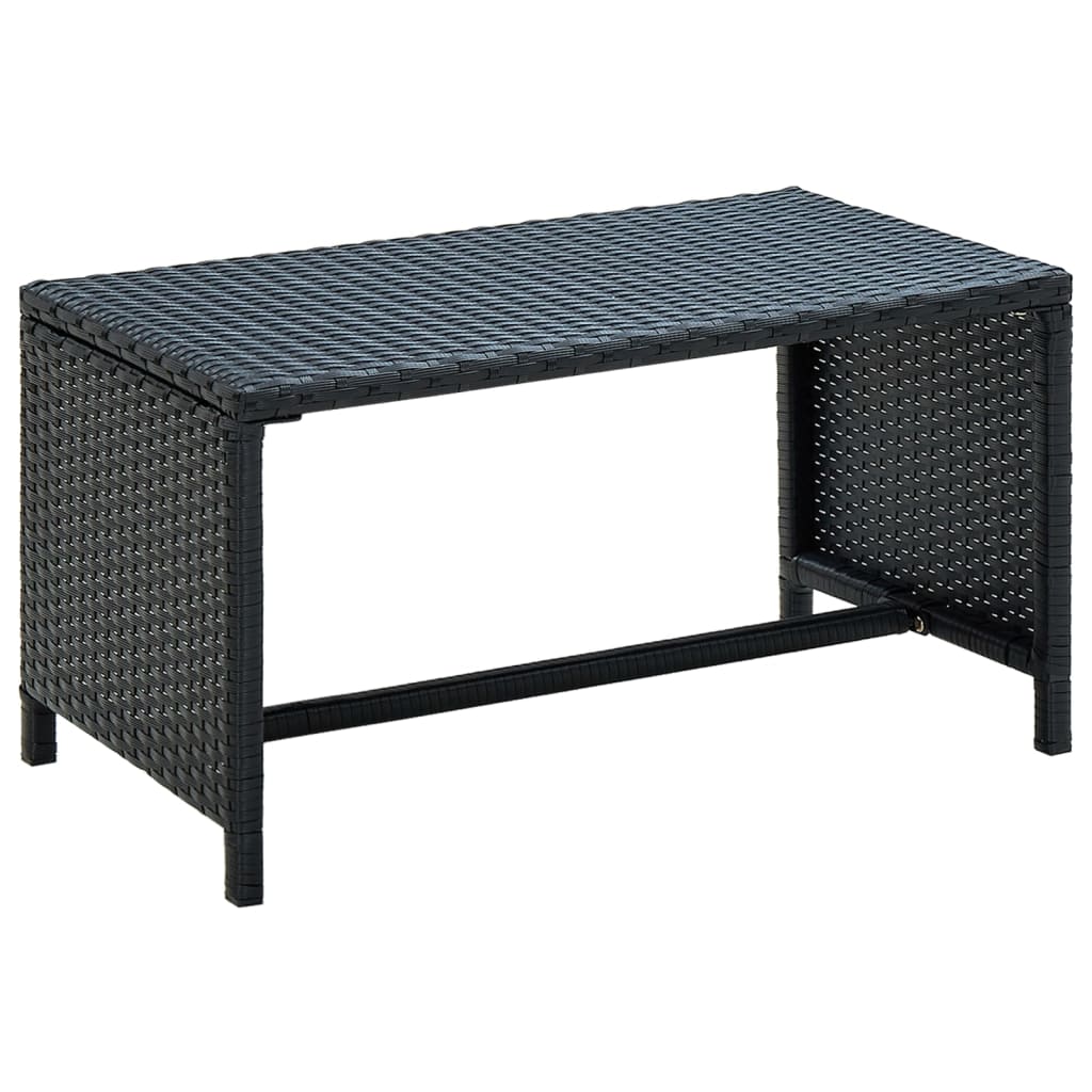 Tavolino da CaffÃ¨ Nero 70x40x38 cm in Polyrattan cod mxl 63957