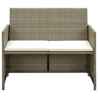 Divano da Giardino a 2 Posti con Cuscini Beige in Polyrattan 46396