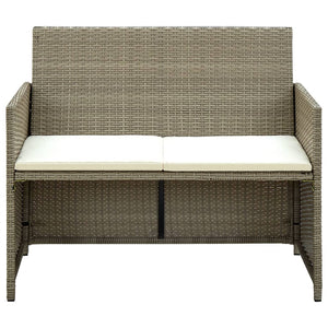 Divano da Giardino a 2 Posti con Cuscini Beige in Polyrattan 46396