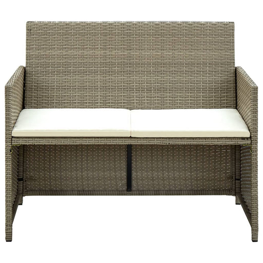 Divano da Giardino a 2 Posti con Cuscini Beige in Polyrattan 46396