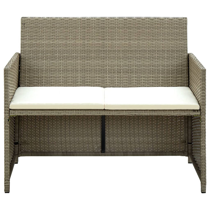 Divano da Giardino a 2 Posti con Cuscini Beige in Polyrattan 46396