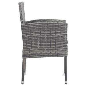 Sedie da Giardino 2 pz Antracite in Polyrattan 46408
