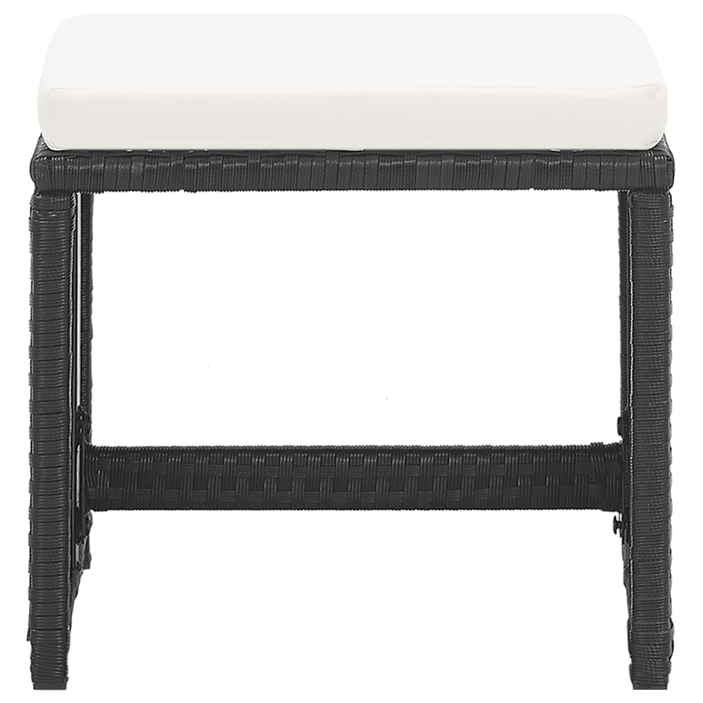 Sgabelli da Giardino 2 pz con Cuscini in Polyrattan Nero cod mxl 13527