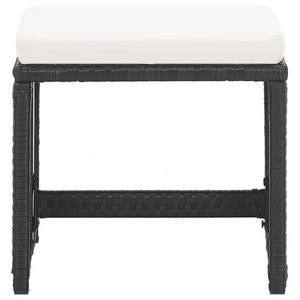 Sgabelli da Giardino 2 pz con Cuscini in Polyrattan Nero cod mxl 13527