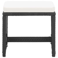 Sgabelli da Giardino 2 pz con Cuscini in Polyrattan Nero 46416