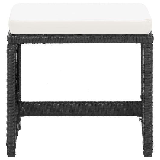 Sgabelli da Giardino 2 pz con Cuscini in Polyrattan Nero 46416