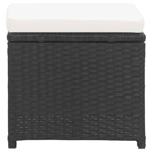 Sgabelli da Giardino 2 pz con Cuscini in Polyrattan Nero cod mxl 13527