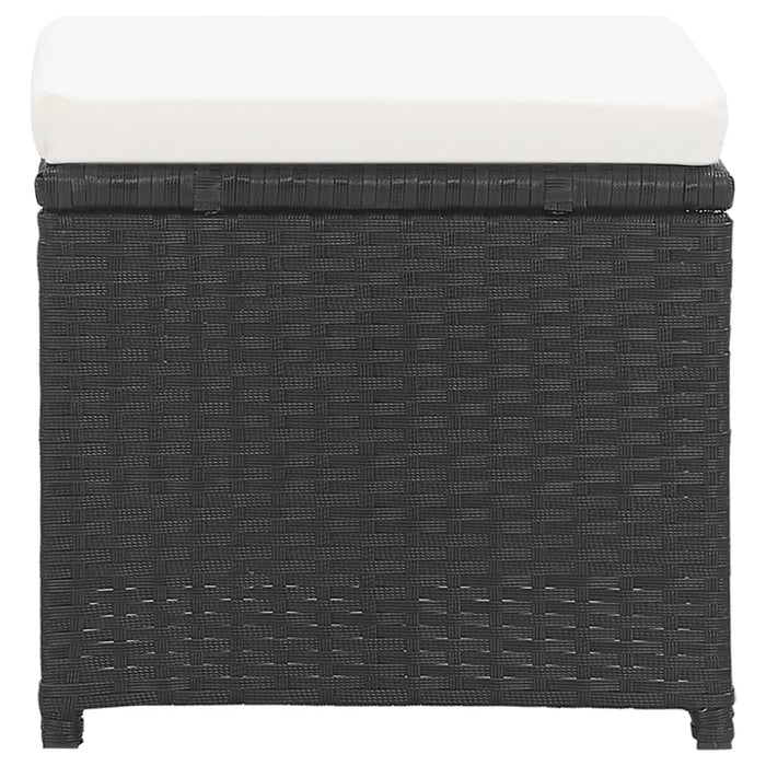 Sgabelli da Giardino 2 pz con Cuscini in Polyrattan Nero 46416