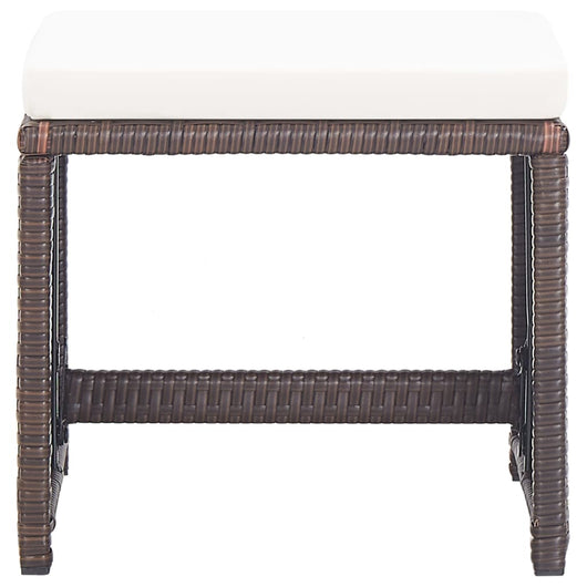 Sgabelli da Giardino 2 pz con Cuscini in Polyrattan Marrone 46417