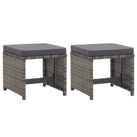 Sgabelli da Giardino 2 pz con Cuscini in Polyrattan Antracite cod mxl 22919