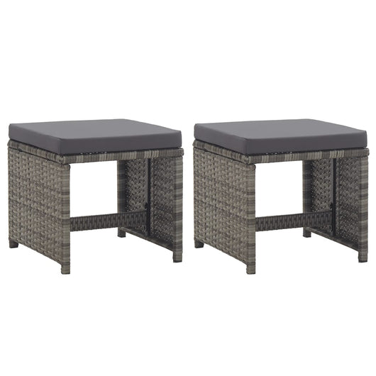 Sgabelli da Giardino 2 pz con Cuscini in Polyrattan Antracite cod mxl 22919