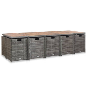 vidaXL Set da Pranzo da Giardino 15 pz e Cuscini Polyrattan Antracite