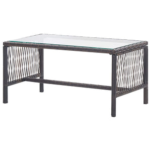 Set Divani da Giardino 4 pz con Cuscino in Polyrattan Marrone 46435