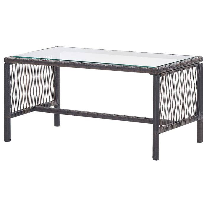 Set Divani da Giardino 4 pz con Cuscino in Polyrattan Marrone 46435