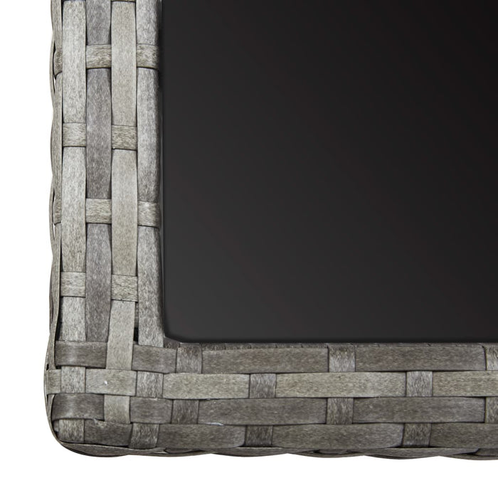 Tavolo da Giardino Antracite 110x53x72 cm in Vetro e Polyrattan cod mxl 34179