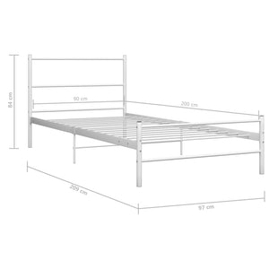 Giroletto-Struttura Letto Bianco in Metallo 90x200 cm 186956