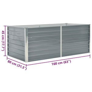 Letto di Coltura Rialzato 160x80x45cm in Acciaio Zincato Grigio 47011