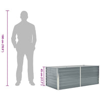 Letto di Coltura Rialzato 160x80x45cm in Acciaio Zincato Grigio 47011