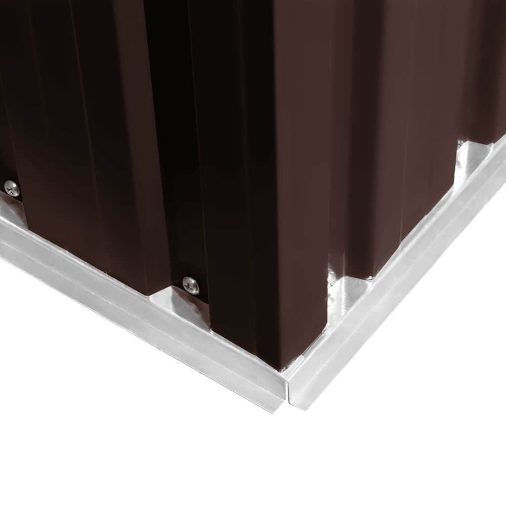 Capanno Attrezzi da Giardino-Ripostiglio da giardino Marrone 194x121x181 cm in Acciaio