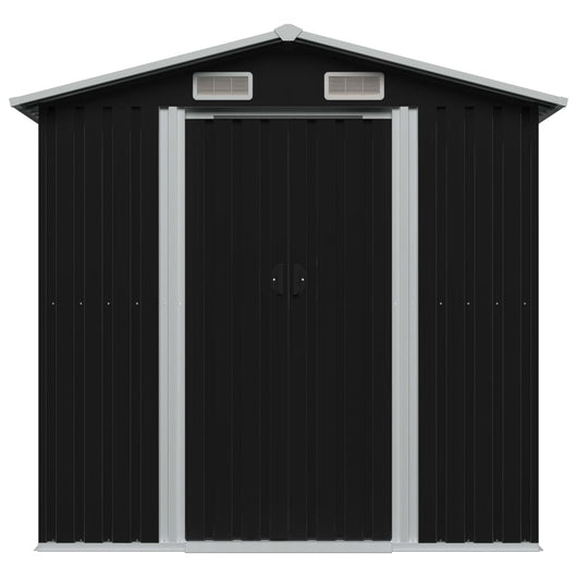 Casetta da giardino casetta per capanni casetta per ripostigli casetta per esterni casetta per attrezzi robusto acciaio 204 x 132 x 186 cm antracite 02_0022383