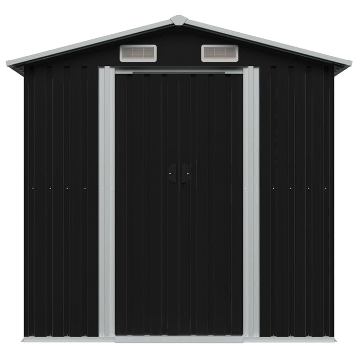 Casetta da giardino casetta per capanni casetta per ripostigli casetta per esterni casetta per attrezzi robusto acciaio 204 x 132 x 186 cm antracite 02_0022383