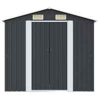 Capanno Attrezzi da Giardino-Ripostiglio da giardino Antracite Acciaio 204x132x186 cm