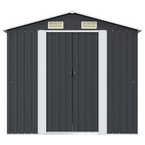 Capanno Attrezzi da Giardino-Ripostiglio da giardino Antracite Acciaio 204x132x186 cm