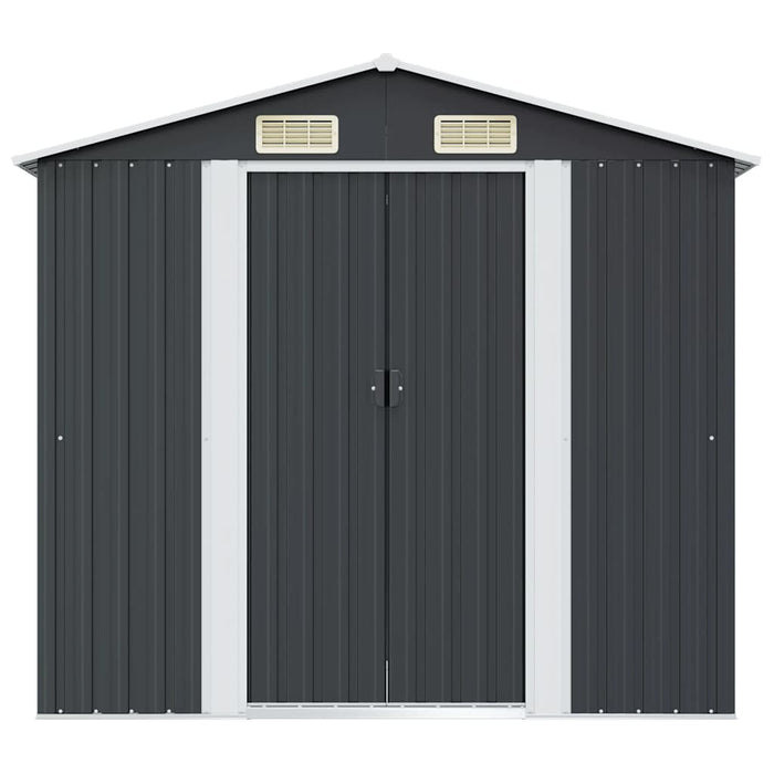 Capanno Attrezzi da Giardino-Ripostiglio da giardino Antracite Acciaio 204x132x186 cm