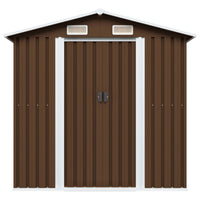 Capanno Attrezzi da Giardino Marrone 204x132x186 cm in Acciaio 47029