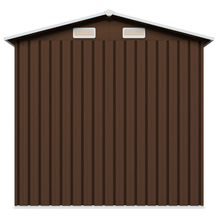 Capanno Attrezzi da Giardino Marrone 204x132x186 cm in Acciaio 47029