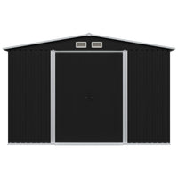 Casetta da giardino casetta per capanni casetta per ripostigli casetta per esterni casetta per attrezzi robusto acciaio 257 x 205 x 178 cm antracite 02_0022384
