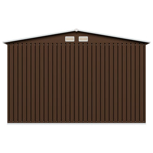 Casetta da giardino casetta per capanni casetta per riporre gli attrezzi casetta per esterni robusta 257 x 205 x 178 cm acciaio marrone 02_0022387