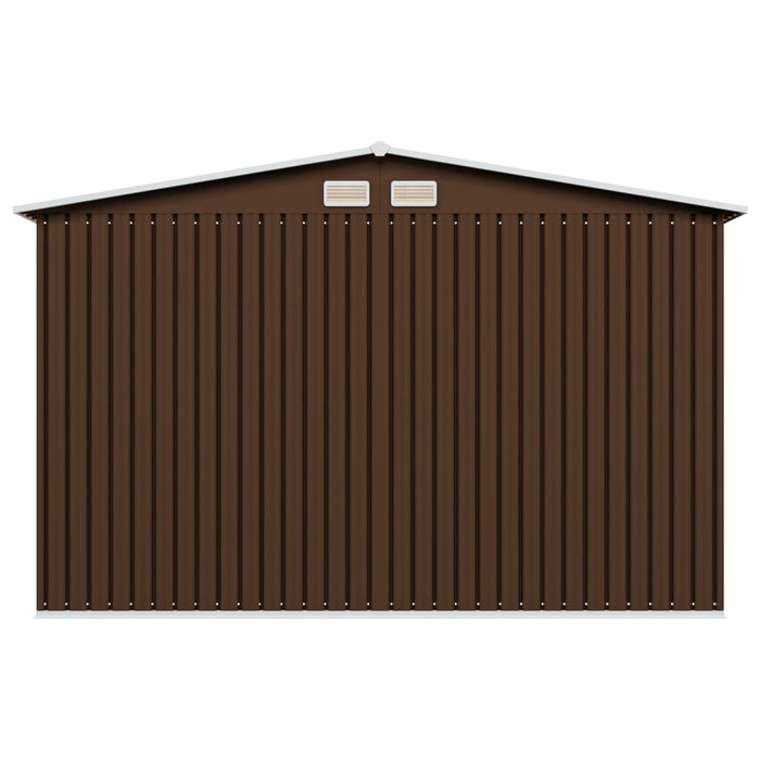 Casetta da giardino casetta per capanni casetta per riporre gli attrezzi casetta per esterni robusta 257 x 205 x 178 cm acciaio marrone 02_0022387