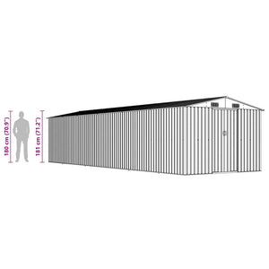 Capanno da Giardino Verde 257x779x181cm in Acciaio Zincato 47032