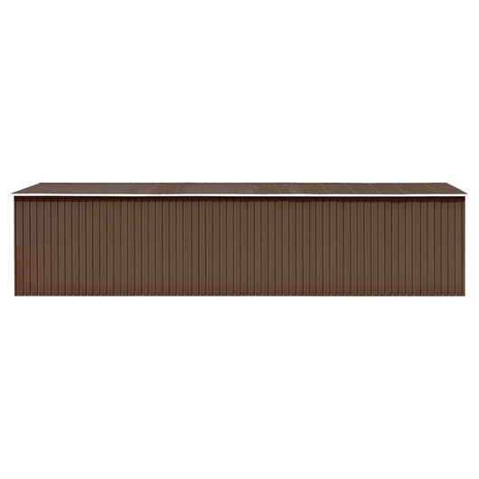 Casetta da giardino casetta da esterno capanno per attrezzi robusta 257 x 779 x 181 cm in acciaio zincato marrone 02_0022281