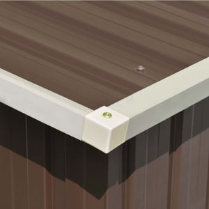 Casetta da giardino casetta da esterno capanno per attrezzi robusta 257 x 779 x 181 cm in acciaio zincato marrone 02_0022281