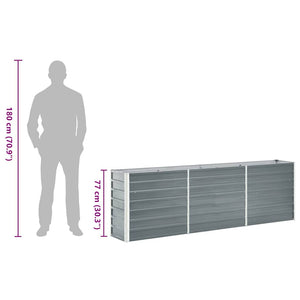 Letto Rialzato in Acciaio Zincato 240x40x77 cm Grigio 47040