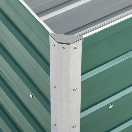 Fioriera rialzata piante fiori giardino acciaio zincato 240 x 40 x 77 cm verde 02_0001102