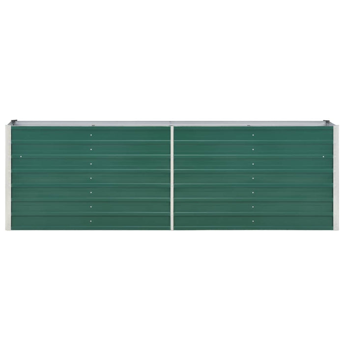 Fioriera rialzata piante fiori giardino acciaio zincato 240 x 40 x 77 cm verde 02_0001102