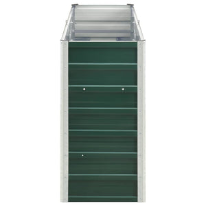 Fioriera rialzata piante fiori giardino acciaio zincato 240 x 40 x 77 cm verde 02_0001102