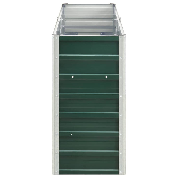 Fioriera rialzata piante fiori giardino acciaio zincato 240 x 40 x 77 cm verde 02_0001102