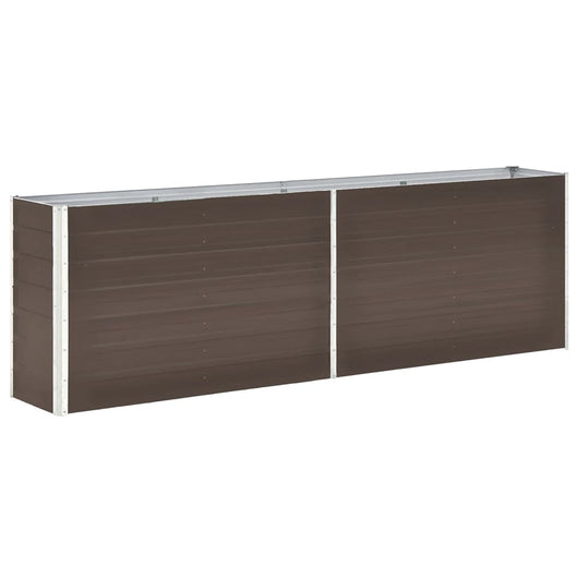 Fioriera rialzata piante fiori giardino acciaio zincato 240 x 40 x 77 cm marrone 02_0001101