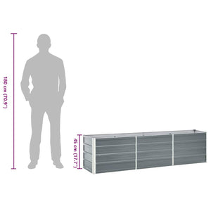 Letto Rialzato in Acciaio Zincato 240x40x45 cm Grigio 47044