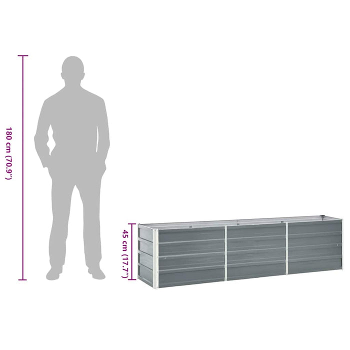 Letto Rialzato in Acciaio Zincato 240x40x45 cm Grigio 47044